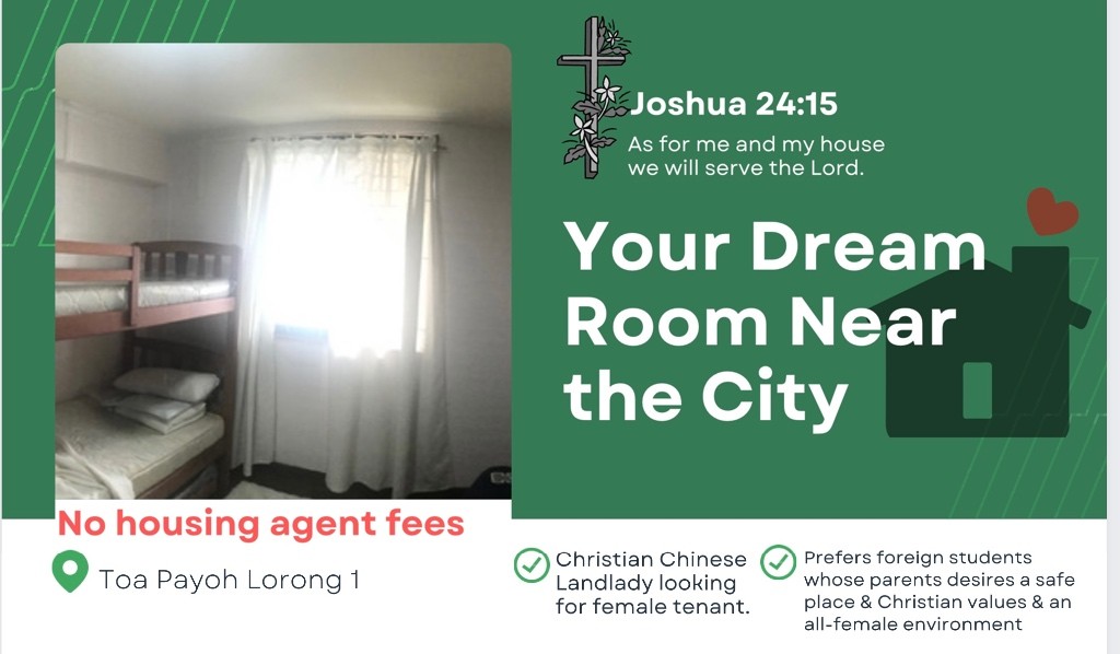 Looking for christian female student-tenant - Toa Payoh - Bedroom - Homates Singapore