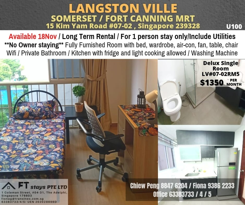 Common Room/No Owner Staying/No Agent Fee/Allowed Cooking/No Pets Allowed/Near Somerset MRT, Fort Canning MRT/ Available 18 NOV - River Valley - Bedroom - Homates Singapore
