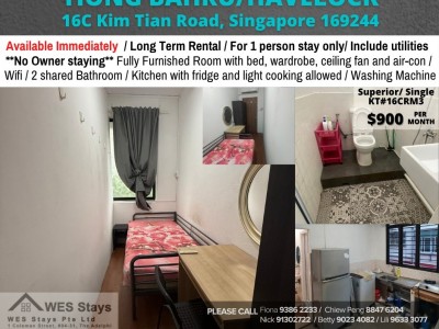 16C Kai Fook Mansion RM3 - Near Tiong Bahru MRT/ Havelock MRT /Available Immediately/ For 1 pax stay / Include utilities / No owner stay