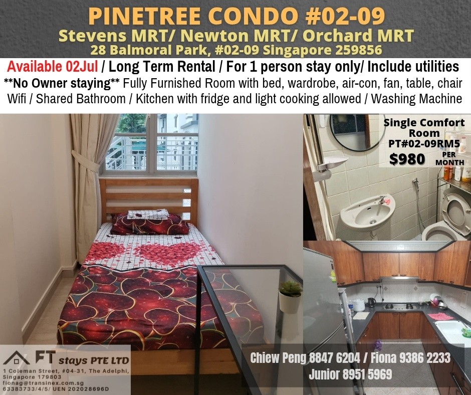 Single room for rent - Pinetree Condominium - Bukit Timah 武吉知馬 - 分租房间 - Homates 新加坡