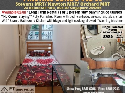 Single room for rent - Pinetree Condominium - 28 Balmoral Park, Singapore 259856