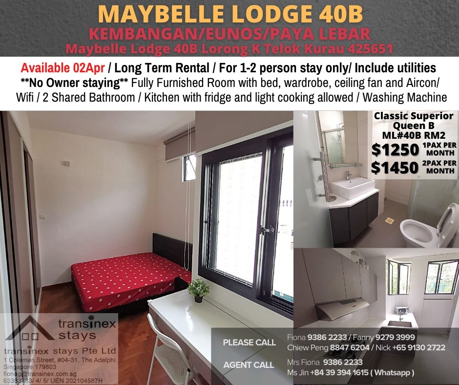 17 Oct Available-Common Room/1 or 2 person stay/ Wifi/No owner staying/No Agent Fee/Cooking allowed/KEMBANGAN MRT / EUNOS MRT / PAYA LEBAR MRT - Lorong Chuan 羅弄泉 - 整个住家 - Homates 新加坡