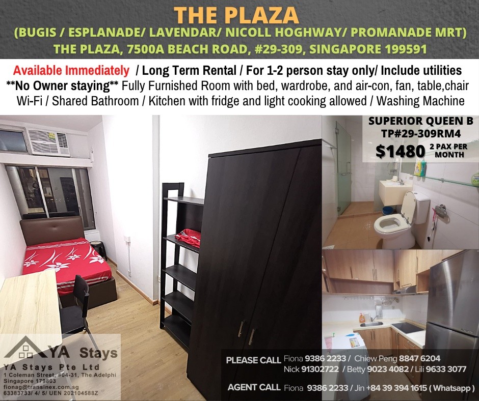 The Plaza - TP#29-309RM4 - Bugis 白沙浮 - 整个住家 - Homates 新加坡