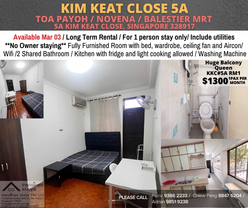 Room For Rent - Toa Payoh - Kim Keat Close 5A RM1 - Toa Payoh 大巴窑 - 整个住家 - Homates 新加坡