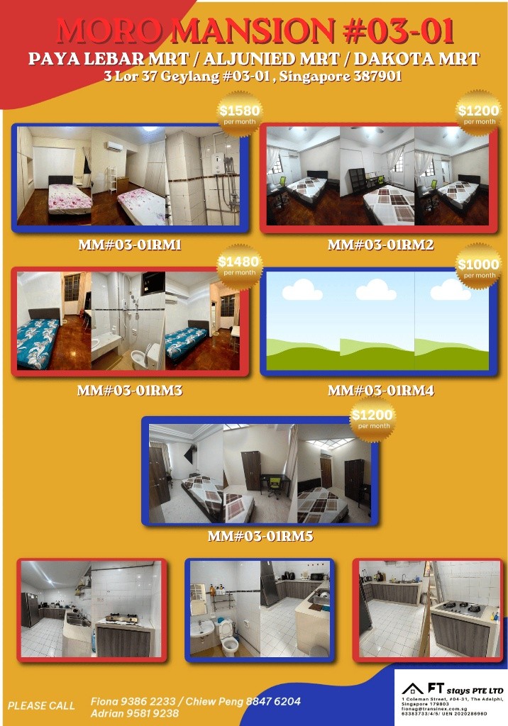 Room for Rent / Paya Lebar – Aljunied – Dakota MRT / Master Room / Available Immediate/ Moro Mansion - Paya Lebar - Flat - Homates Singapore