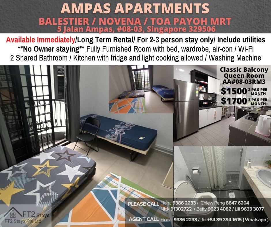 Near Toa Payoh, Novena mrt/ Available 18 Nov - Common Room/1 Person/Ampas Apartments - Toa Payoh - Flat - Homates Singapore