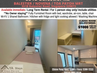 Available﻿ Immediately - Common Room/Include Utilities/Wifi/Aircon/No Agent Fee/Light Cooking Allowed/Washing Machine - 551 Balestier Road, Singapore 329868