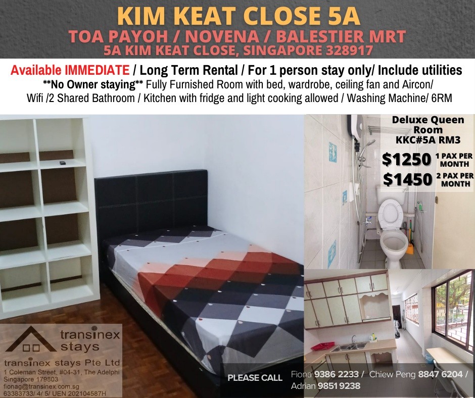 Available﻿ IMMEDIATELY - Common Room/Include Utilities/Wifi/Aircon/No Agent Fee/Light Cooking Allowed/Washing Machine - Toa Payoh 大巴窑 - 分租房间 - Homates 新加坡