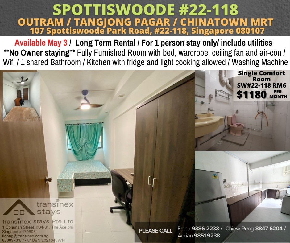 Room for rent / Outram, Tangjong Pagar, Chinatown MRT / Common room / 1-2 pax stay / Available May 3 - Outram - Bedroom - Homates Singapore