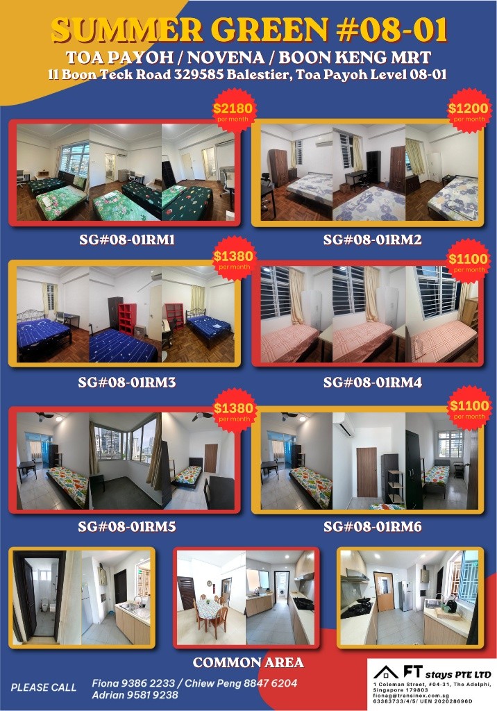 Room for rent/Toa Payoh, Boon Keng, Novena MRT/1 pax stay/Include Utilities/Available IMMEDIATELY - Novena - Flat - Homates Singapore