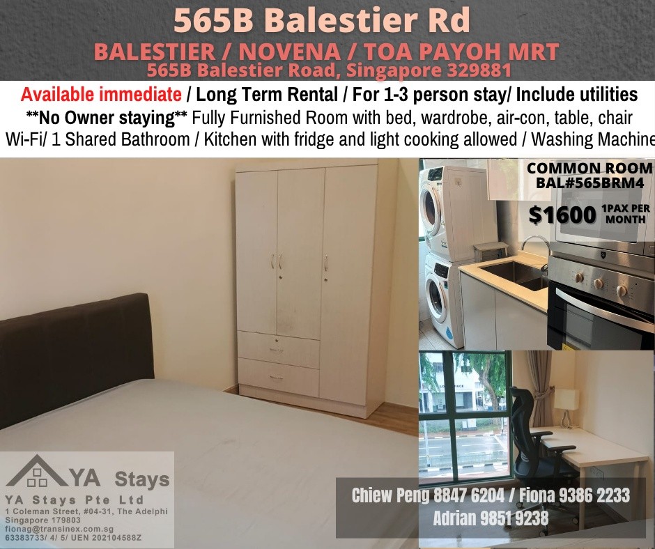 Room for rent / BALESTIER / NOVENA / TOA PAYOH MRT / Common room / 1pax stay / Available immediate - Novena - Flat - Homates Singapore