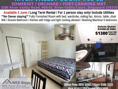 Available﻿ June 2 - Master Room/Include Utilities/Wifi/Aircon/No Agent Fee/Light Cooking Allowed/Washing Machine - 338E River Valley Road, #08-02. River Valley Court, Singapore