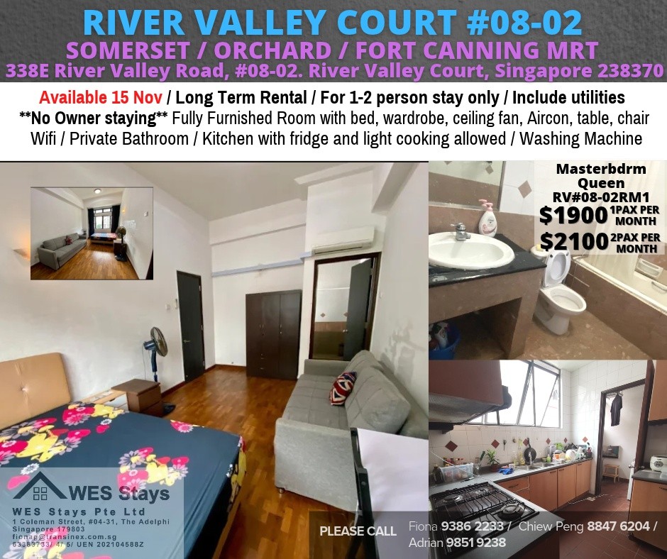 Room for rent / River Valley / Master Room / 1 Pax Stay / Available 15 November - River Valley 裡峇峇利 - 分租房間 - Homates 新加坡