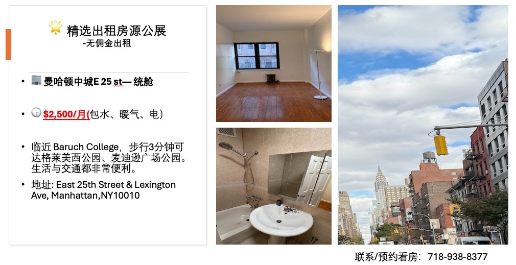 纽约曼哈顿中城整套 Studio——$2,500/月 -  - 整套出租 - Homates 美國