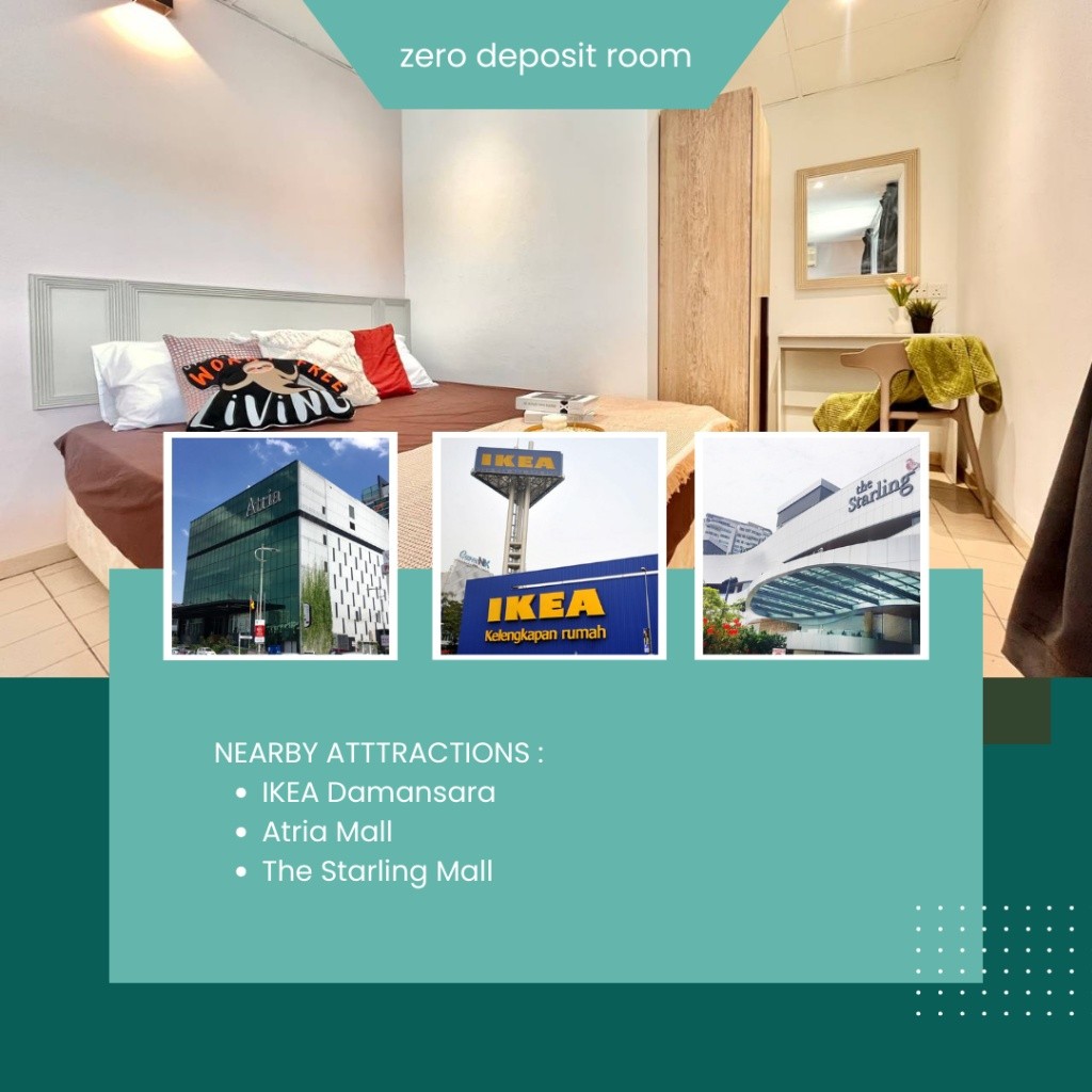 Enjoy Life At PJ With Convenience ☕ : ZERO DEPOSIT Room 7 Min Walk To Starling Mall🛍️ - Selangor - 住宅 (整間出租) - Homates 馬來西亞