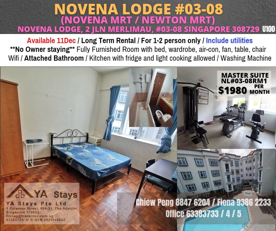 Novena MRT/Newton MRT/Mount Pleasant MRT/ Master Suite Room/For 1-2 Pax/Available 11 Dec/ No agency fee - Newton - Bedroom - Homates Singapore