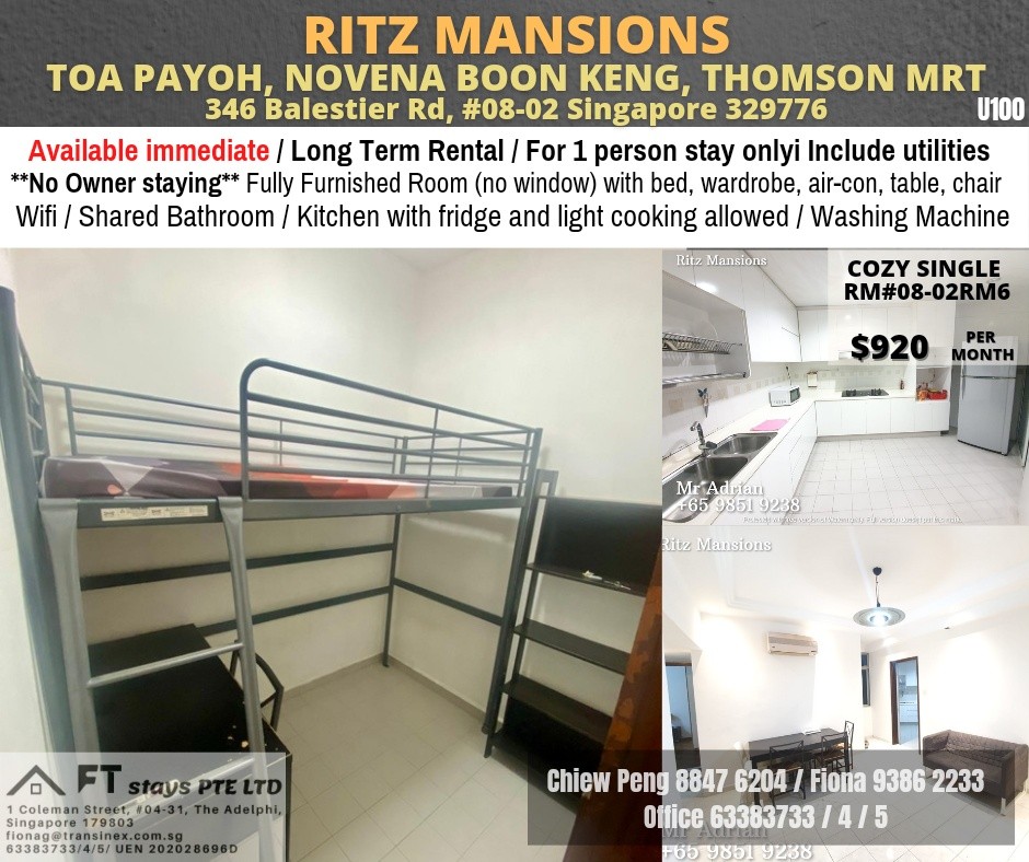 Near Novena MRT/ Toa Payoh MR / Boon Keng/ Thomson MRT/ Common Room for Rent/ Available Immediate/ No Agent Fee - Toa Payoh - Bedroom - Homates Singapore